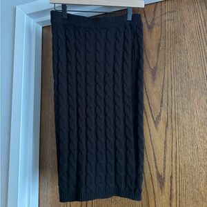 Almost Famous Black Cable Knit Midi Skirt